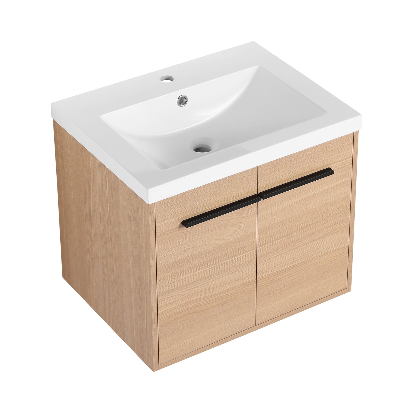 American Design 24-Inch Oak Bathroom Vanity with Resin Sink and 2-Door Cabinet