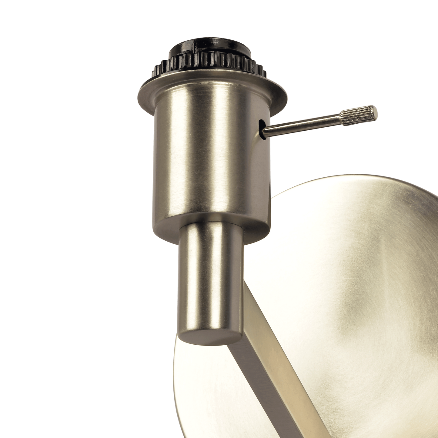 Modern Wall Lamp with Rotary Switch, 9x10x11, White Fabric Shade, Metal Base, Living Room Brushed Nickel