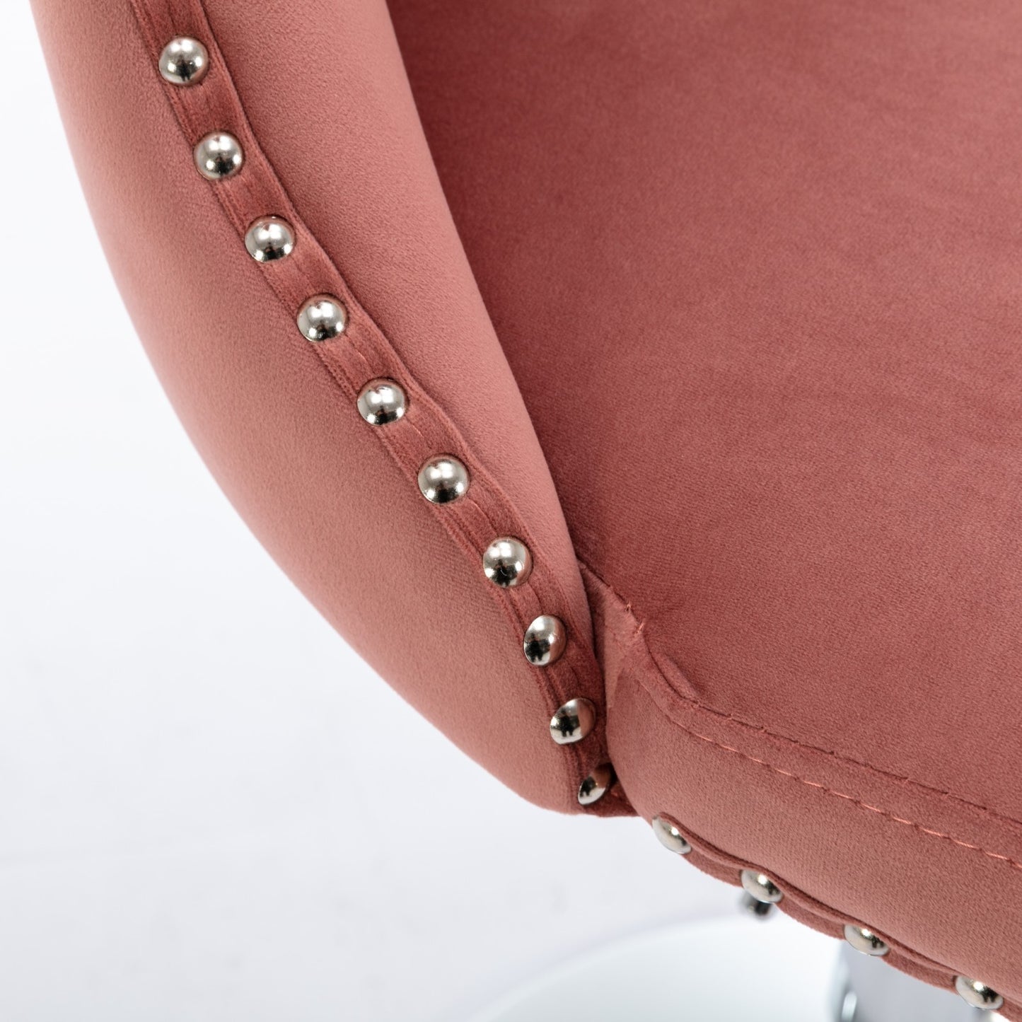 Swivel Velvet Barstools Adjustable 25 To 33 Pink Set Of 2