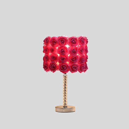 18.25-Inch Lamp with Drum Shade, Acrylic Body & Metal Base, 80W Max, Switch, 67-Inch Cord, Multicolor