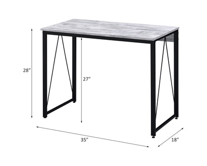 Antique-Inspired Black and White Writing Desk with V-Shaped Accent
