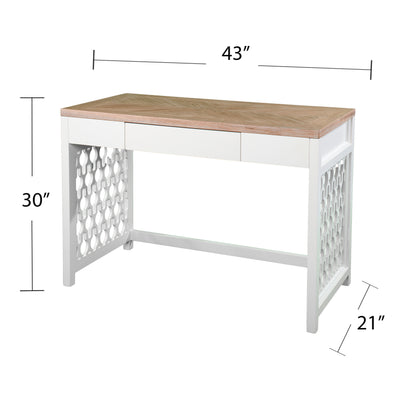 Trellis-Inspired Natural Writing Desk