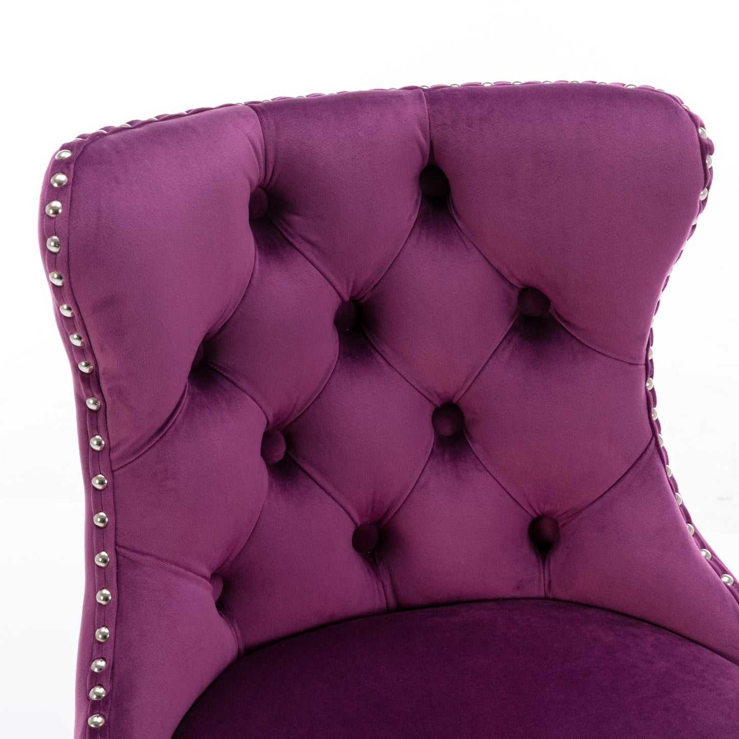 Purple Velvet Swivel Bar Stools Adjustable 25-33 Set Of 2