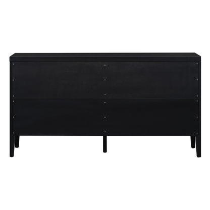 TREXM Retro Sideboard door with Circular Groove Design Round Metal Door Handle for Entrance, Dinning Room, Living Room (Black)