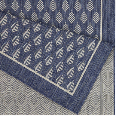 Indoor/Outdoor Area Rug, 2 ft 7 in x 7 ft 3 in, Flatweave Polypropylene, Weather-Resistant - Blue