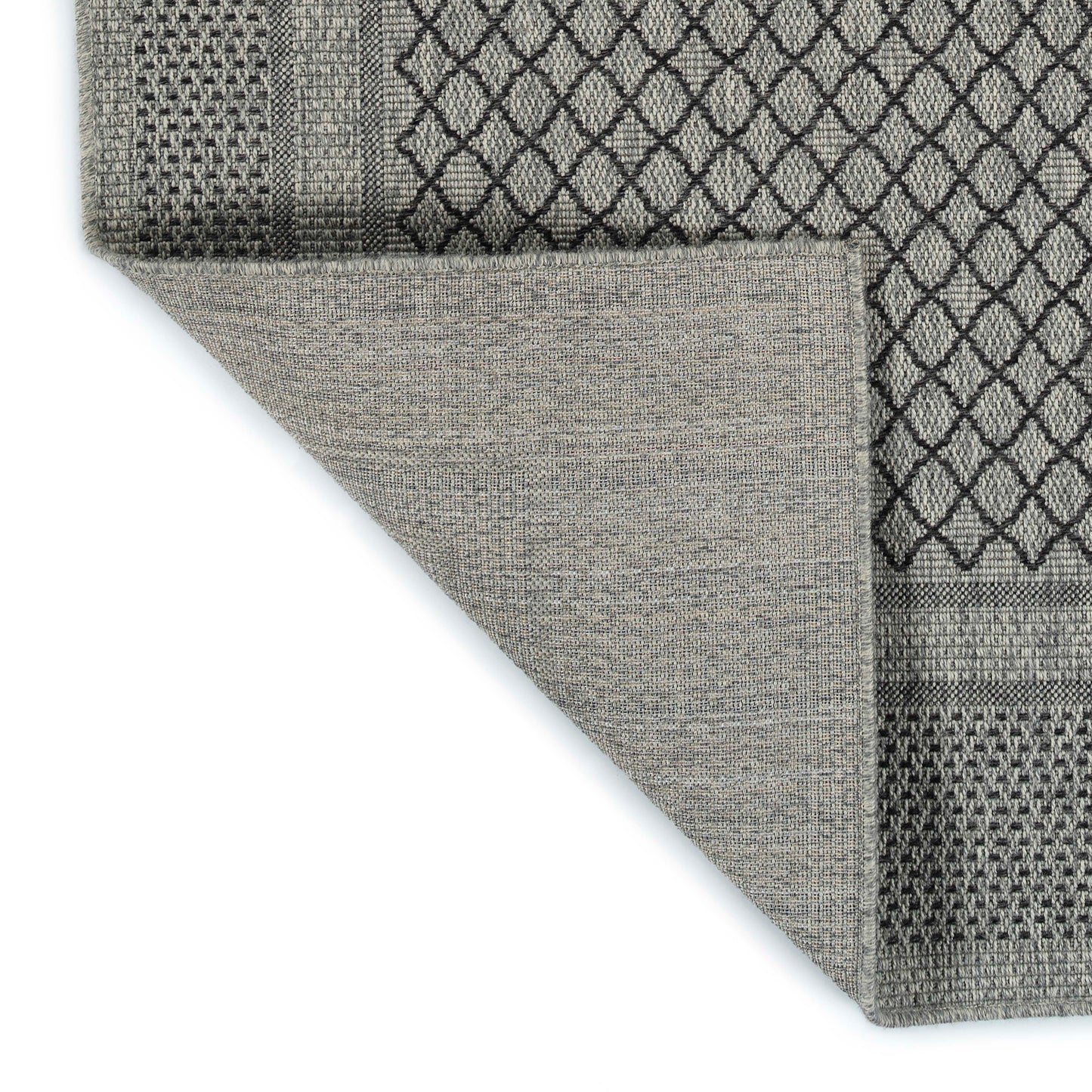 2' x 3' Throw Rug with Textured High-Low Cut & Loop, Polypropylene, Modern Geometric Southwestern, Charcoal