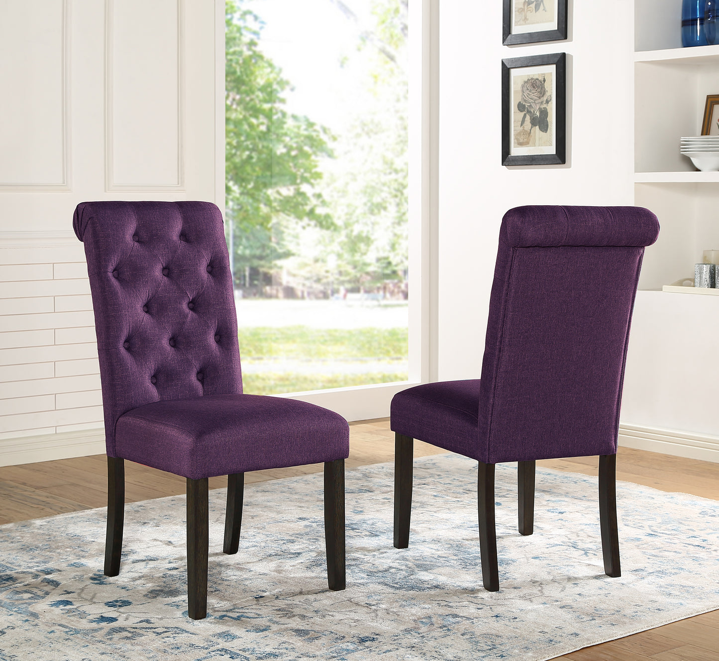 Five Piece Dining Set Round Cross Buck Table Four Chairs