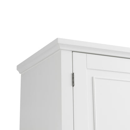 Tall White Bathroom Storage Cabinet with Adjustable Shelf and Drawer, Versatile Multi-Functional Organizer