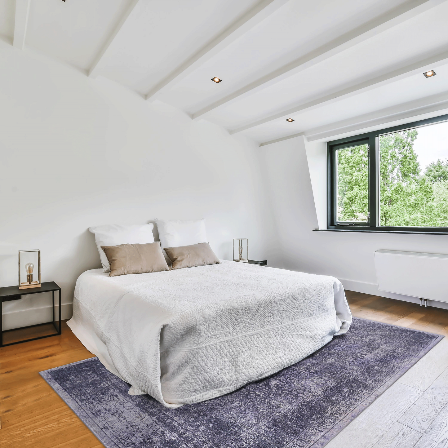 5x8 Machine-Washable Low-Pile Area Rug for Living Room; Non-Slip, Foldable, Kid & Pet Friendly Anthracite