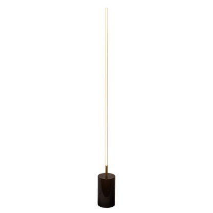 64-Inch LED Floor Lamp with On/Off Switch, Faux Marble Base, Modern Living Room Lighting, Brassed Gold
