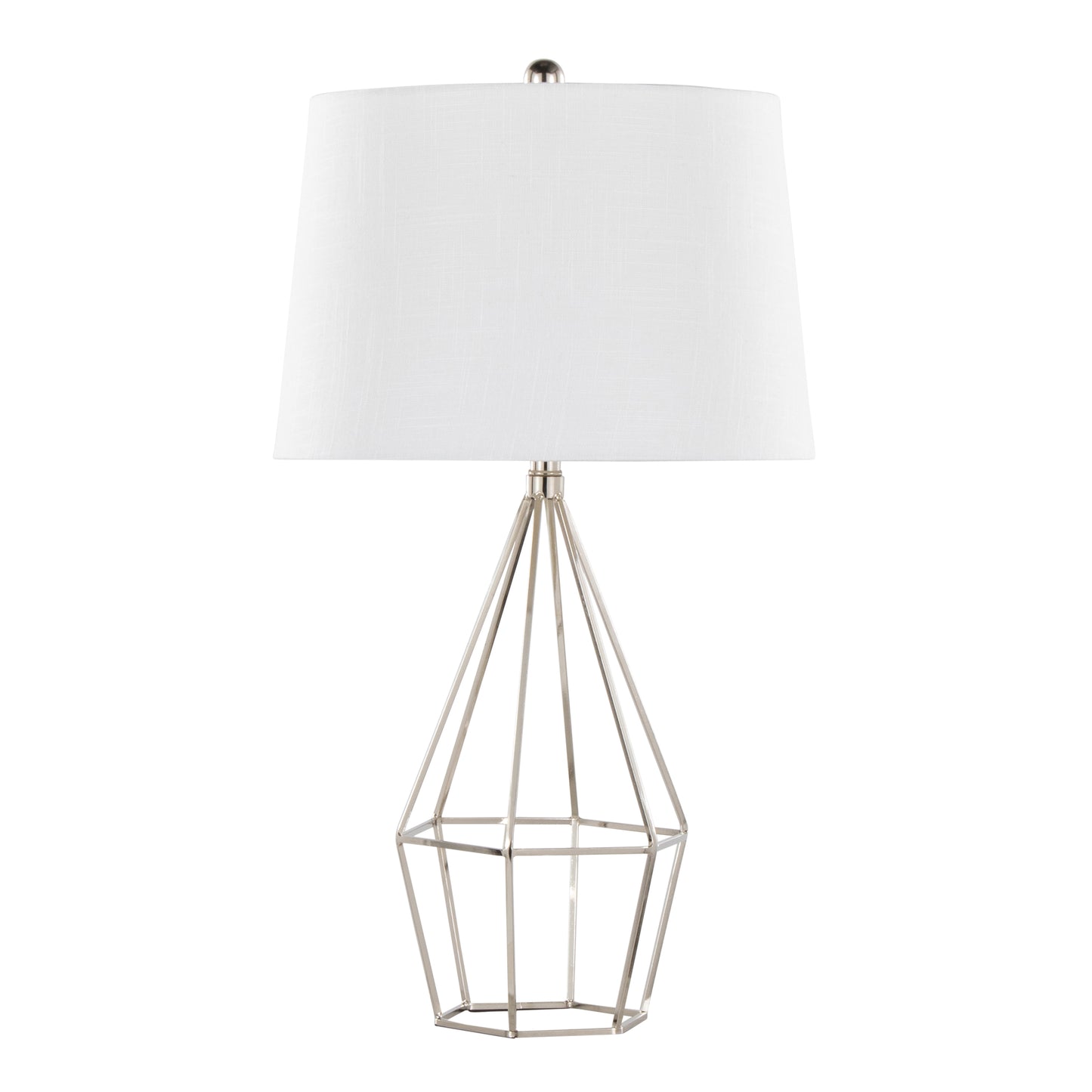 29-Inch Metal Table Lamp Set of 2 with Black Satin Shade, 3-Way Switch, Indoor Lighting Polished Nickel
