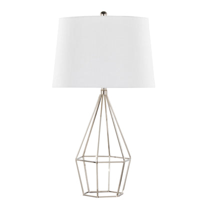 29-Inch Metal Table Lamp Set of 2 with Black Satin Shade, 3-Way Switch, Indoor Lighting Polished Nickel