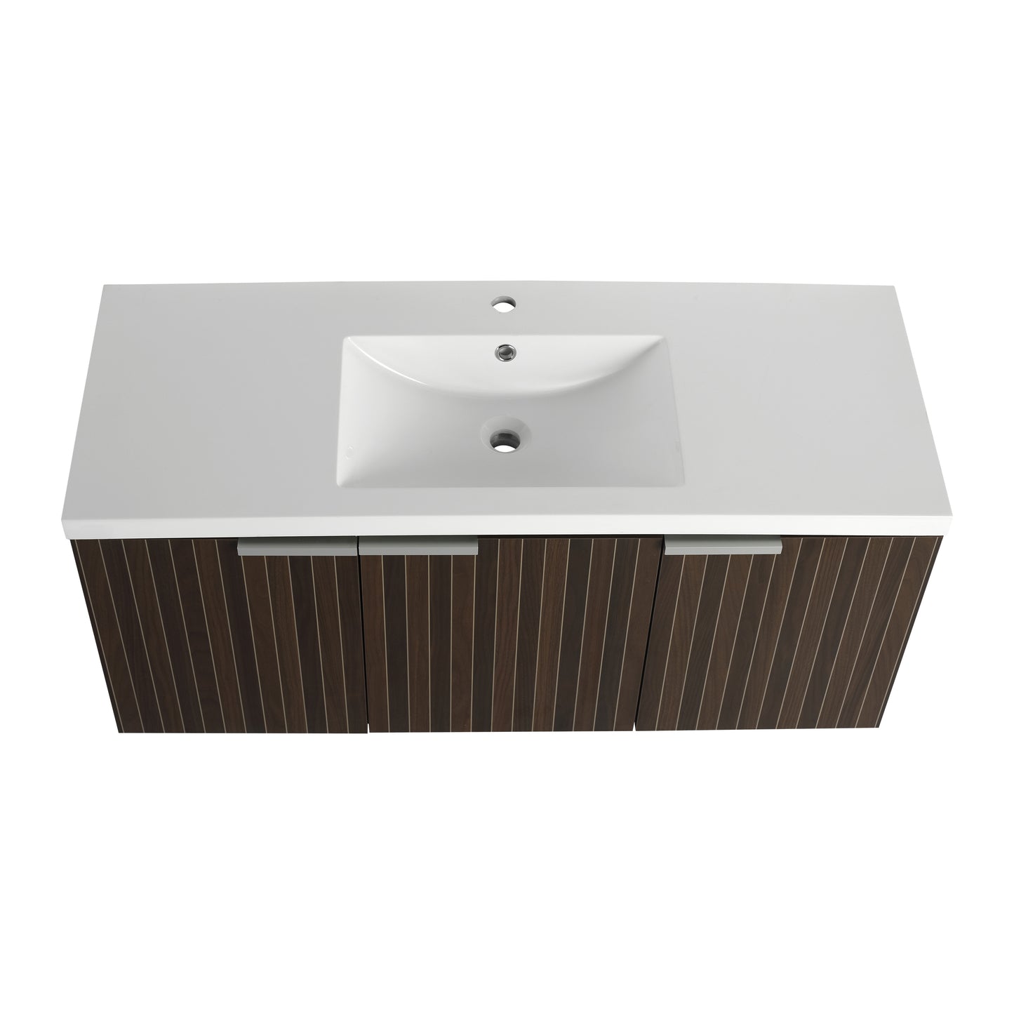Modern 48-Inch Wall-Mounted Bathroom Vanity with Soft-Close Doors and Resin Sink