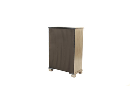 Elegant Antique Silver 5-Drawer Chest for Timeless Bedroom Storage