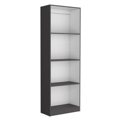 Modern 2-Piece Bookcase Set with 9 Shelves and Storage Cabinet in Matt Gray/White, 49" Wide