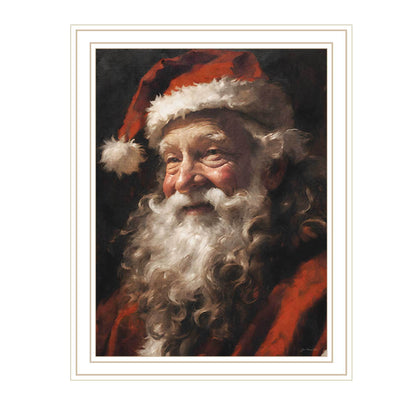 Papa Noel Santa Framed Wall Art for Living Room, 14x18, Holiday Print on Wood & Paper, Multicolor