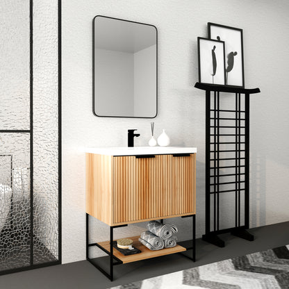 30-Inch Modern Freestanding Bathroom Vanity with Durable Resin Sink
