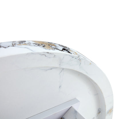 Round Dining Table 42Inch For Four To Six Modern MDF White