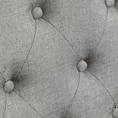 Round Dining Table With Tufted Chairs 5 Piece Set Gray