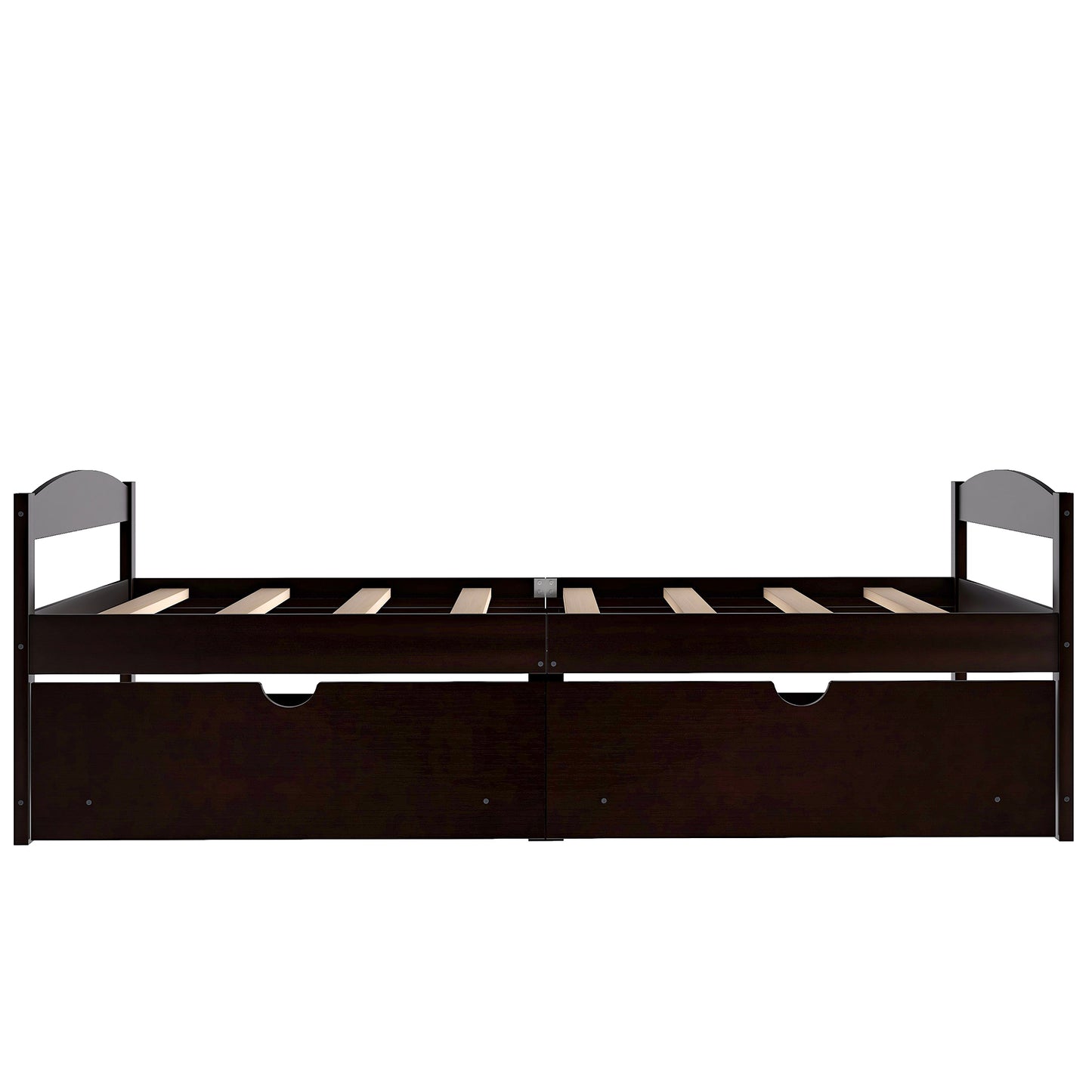 Espresso Twin Platform Bed with Dual Storage Drawers