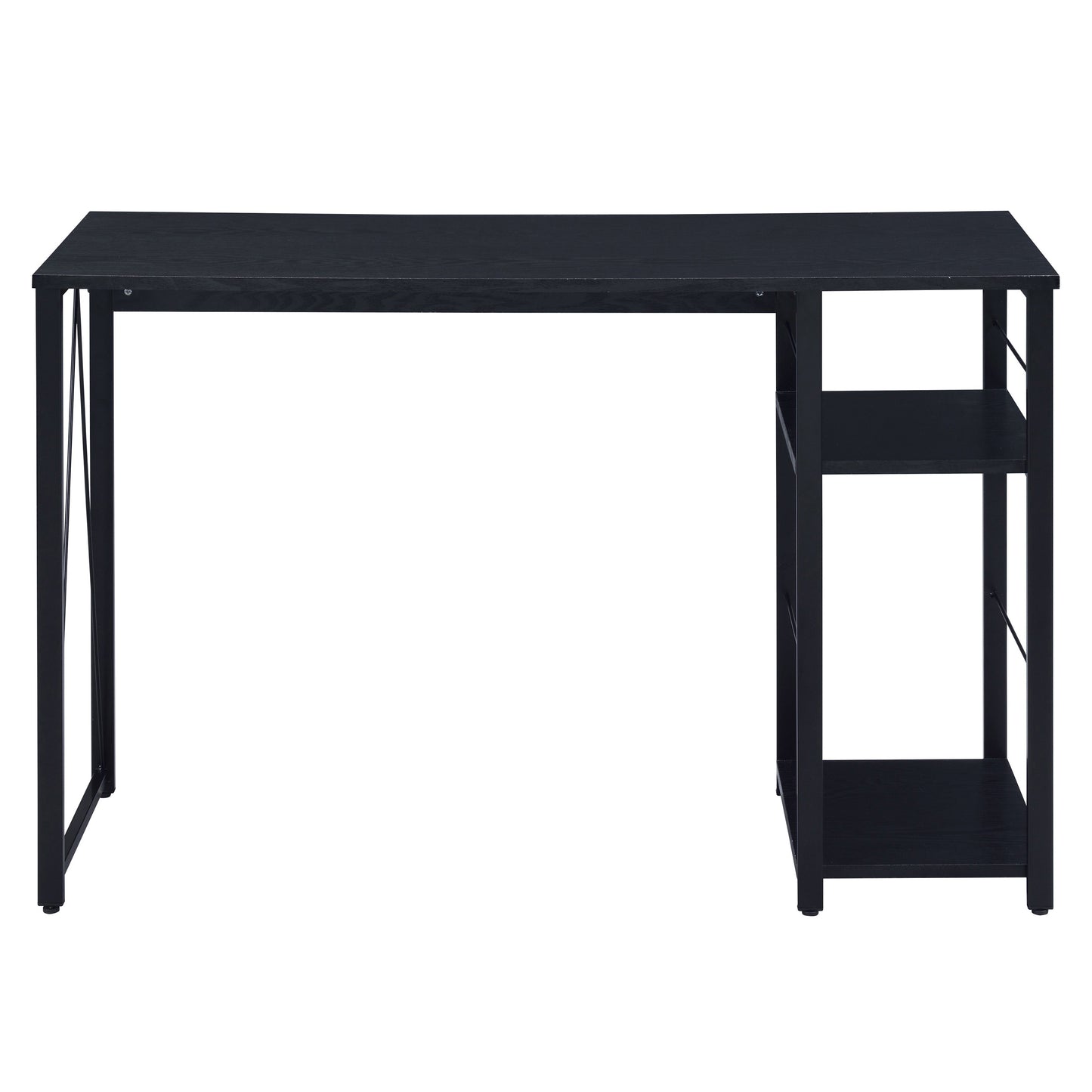 Modern Black Industrial 2-Shelf Writing Desk
