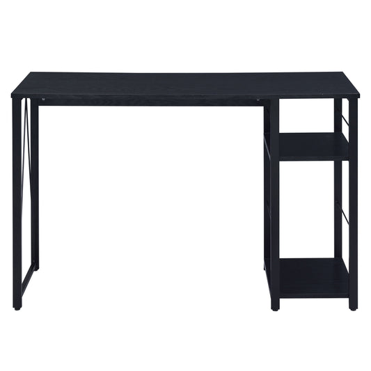 Modern Black Industrial 2-Shelf Writing Desk