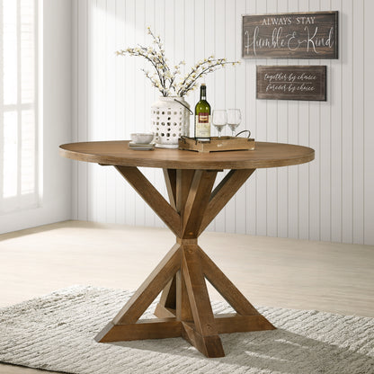 Cross Buck Counter Height Dining Table Hardwood Rich Brown