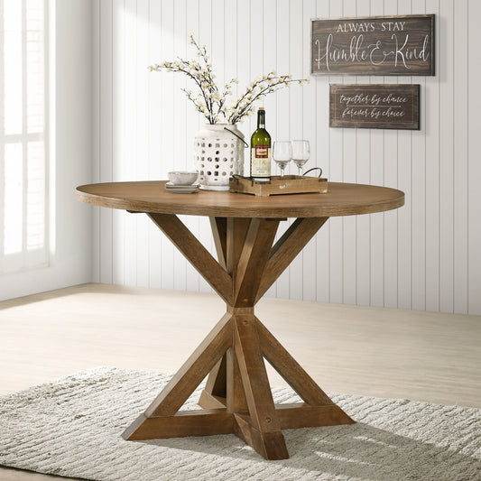 Cross Buck Counter Height Dining Table Hardwood Rich Brown