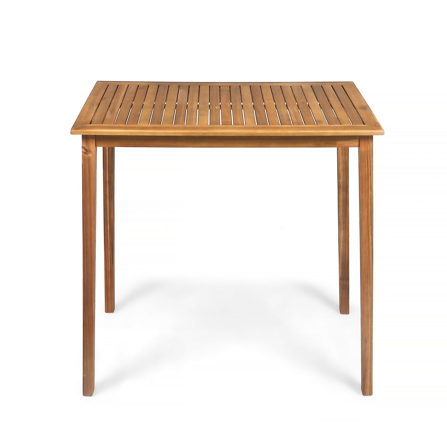 Outdoor Rectangle Bar Table In Acacia Wood For Patio, 44 X 25 X 40 Inches, Minimalist Design, Teak Finish