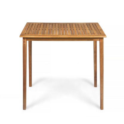 Outdoor Rectangle Bar Table In Acacia Wood For Patio, 44 X 25 X 40 Inches, Minimalist Design, Teak Finish