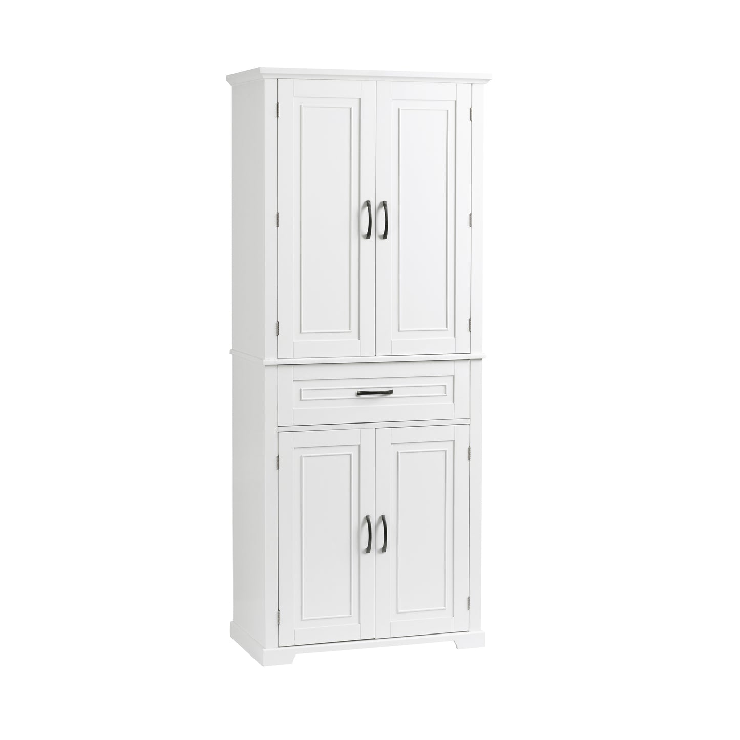 Tall White Bathroom Storage Cabinet with Adjustable Shelf and Drawer, Versatile Multi-Functional Organizer