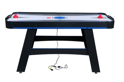 60-Inch 2-in-1 Air Hockey & Table Tennis Multifunction Table, MDF, Easy Assembly - Black, White & Blue