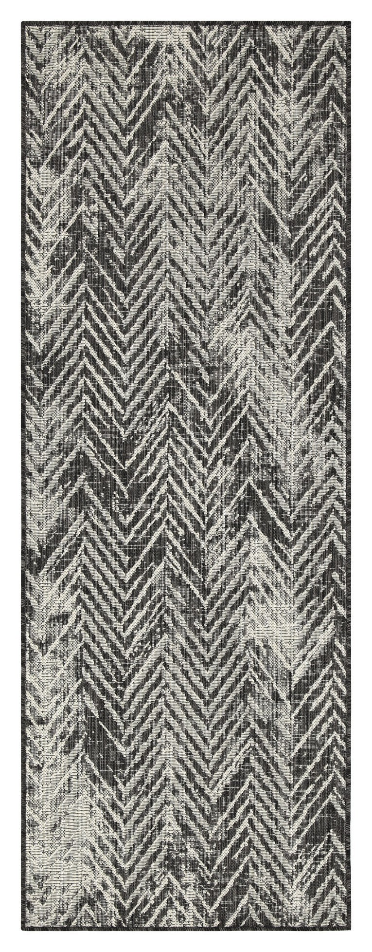 Indoor/Outdoor Area Rug 5'3 x 7'3, Flatweave Polypropylene, Stain-Resistant Anthracite