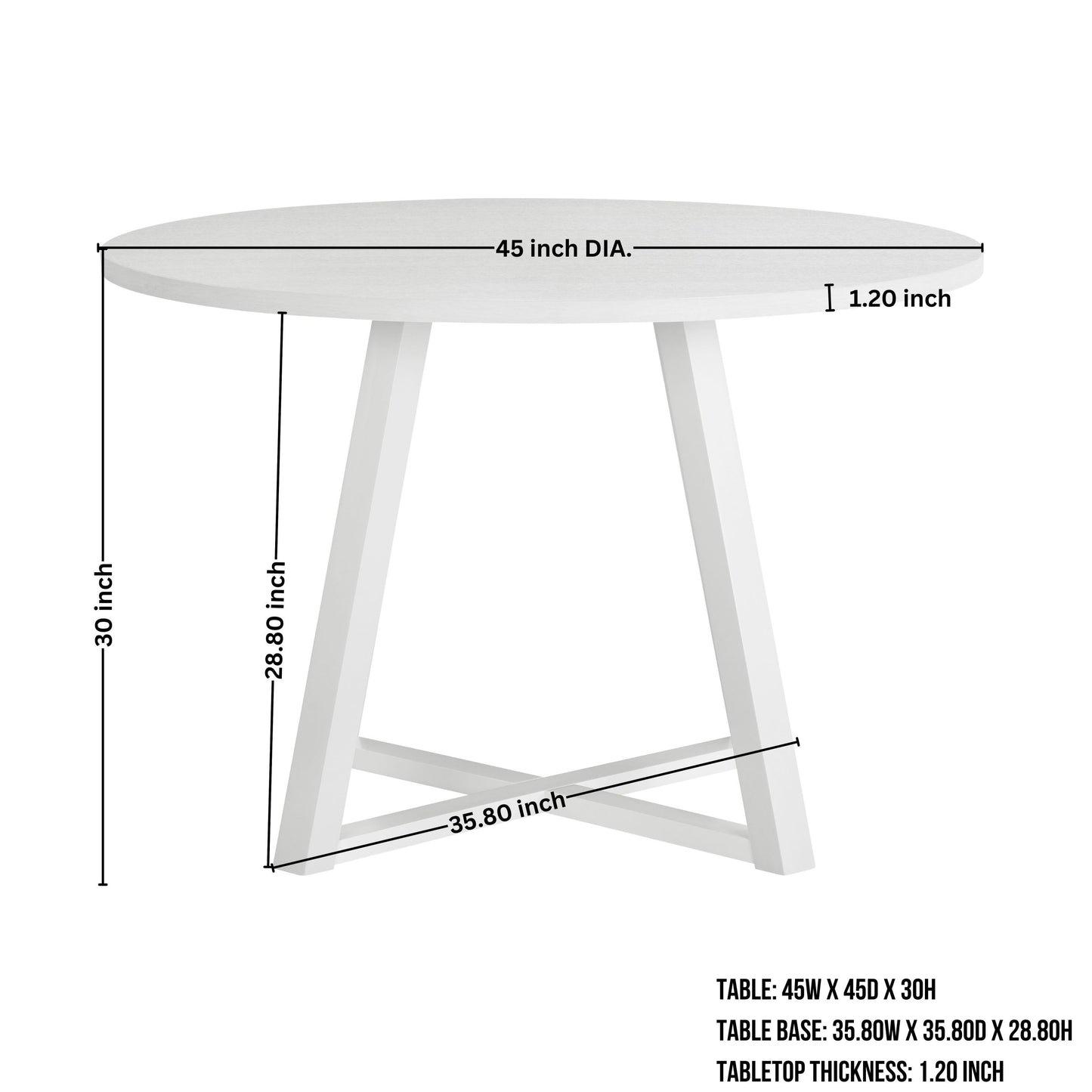 Round Dining Set With Trestle Table And Four Chairs Blue