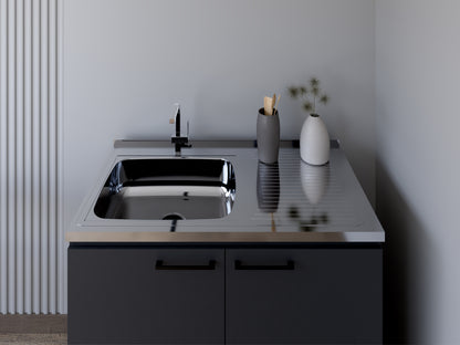 Black Utility Sink Storage Cabinet for Kitchen - Burwood Design