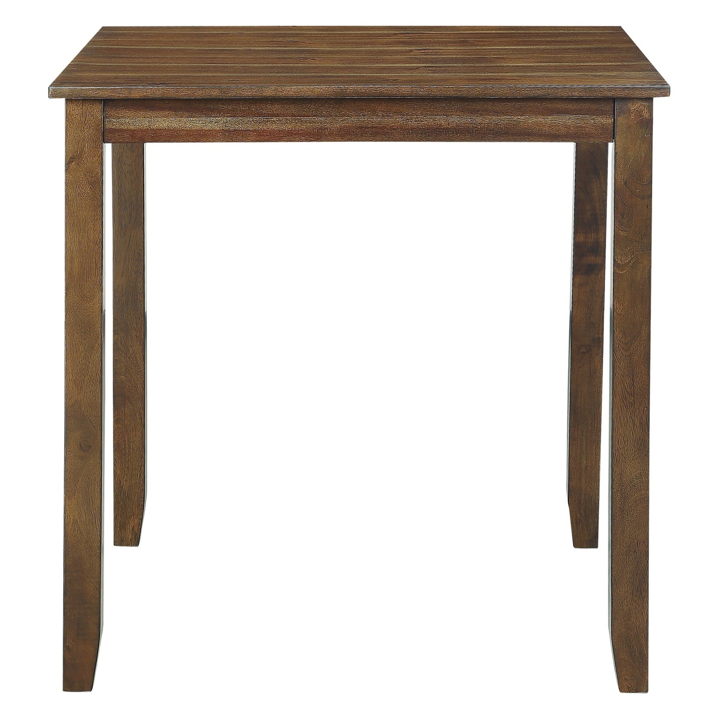 Counter Height Set 36In Table Padded 4 Chairs Brown Finish