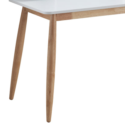 Roskilde Contemporary White Writing Desk with Hutch and Shelves