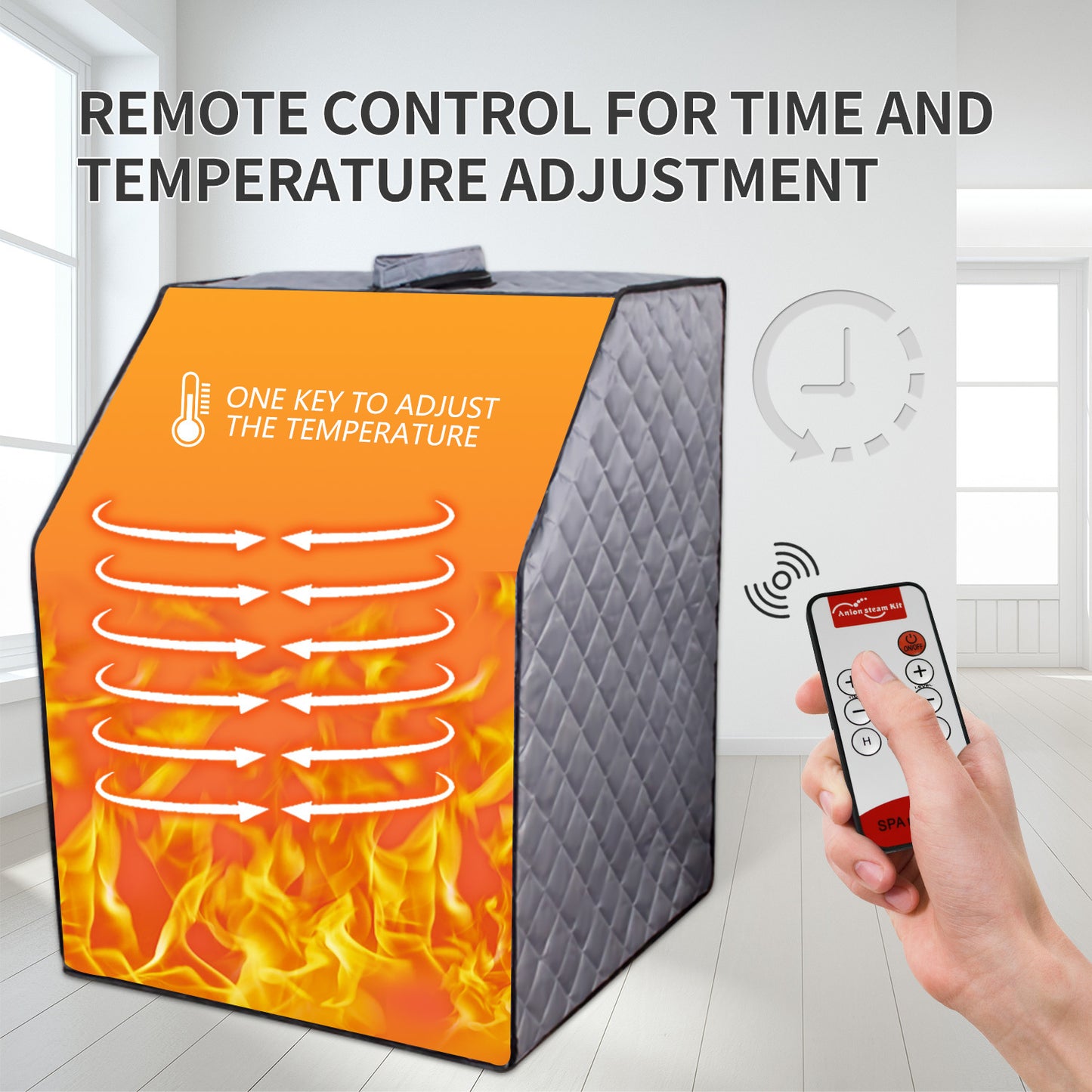 Portable Home Steam Sauna Tent with 1000W Generator, Foldable Personal Sauna, Remote, Chair Boiler Grey