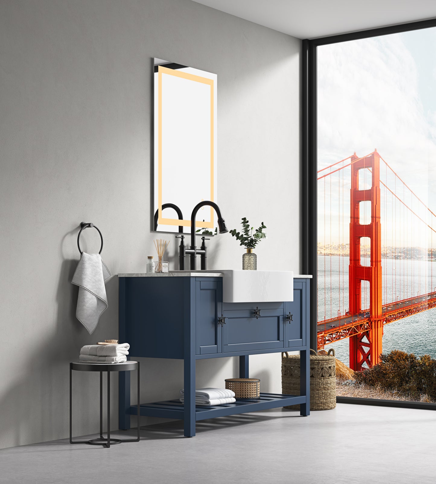 Dimmable LED Vanity Mirror with Anti-Fog, Backlight, and Memory Function - 40"x24" Multi-Color Bathroom Wall Mirror