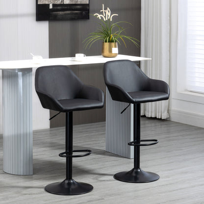 HOMCOM Adjustable Bar Stools Swivel Counter Height Set 2