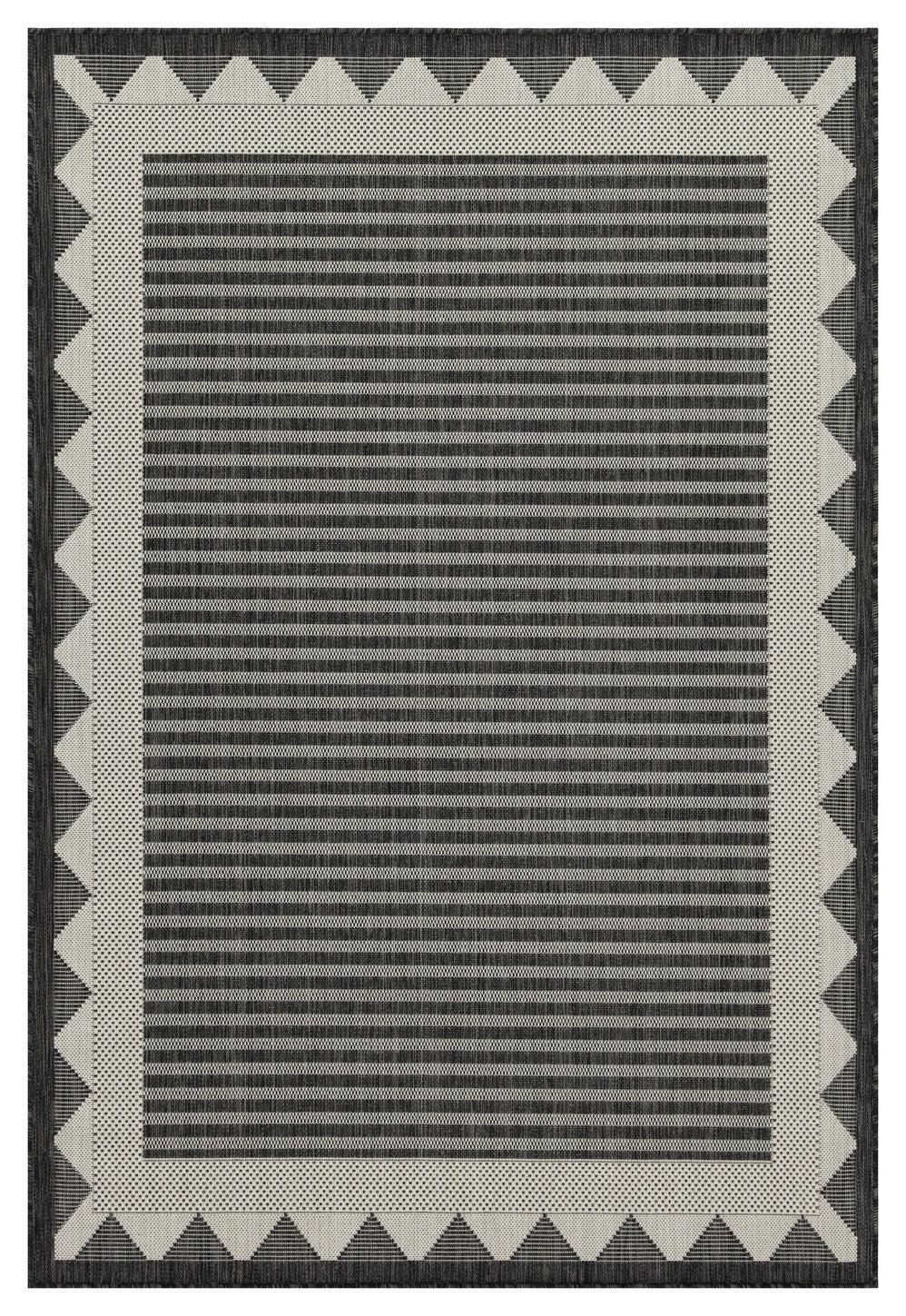 Indoor/Outdoor Area Rug, 7 ft 3 in x 2 ft 7 in, Polypropylene, Durable, Patio or Living Room, Anthracite