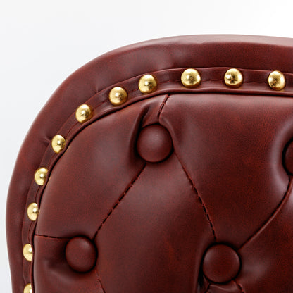 Swivel Barstools Adjustable PU Upholstered Wine Red 2 Pack