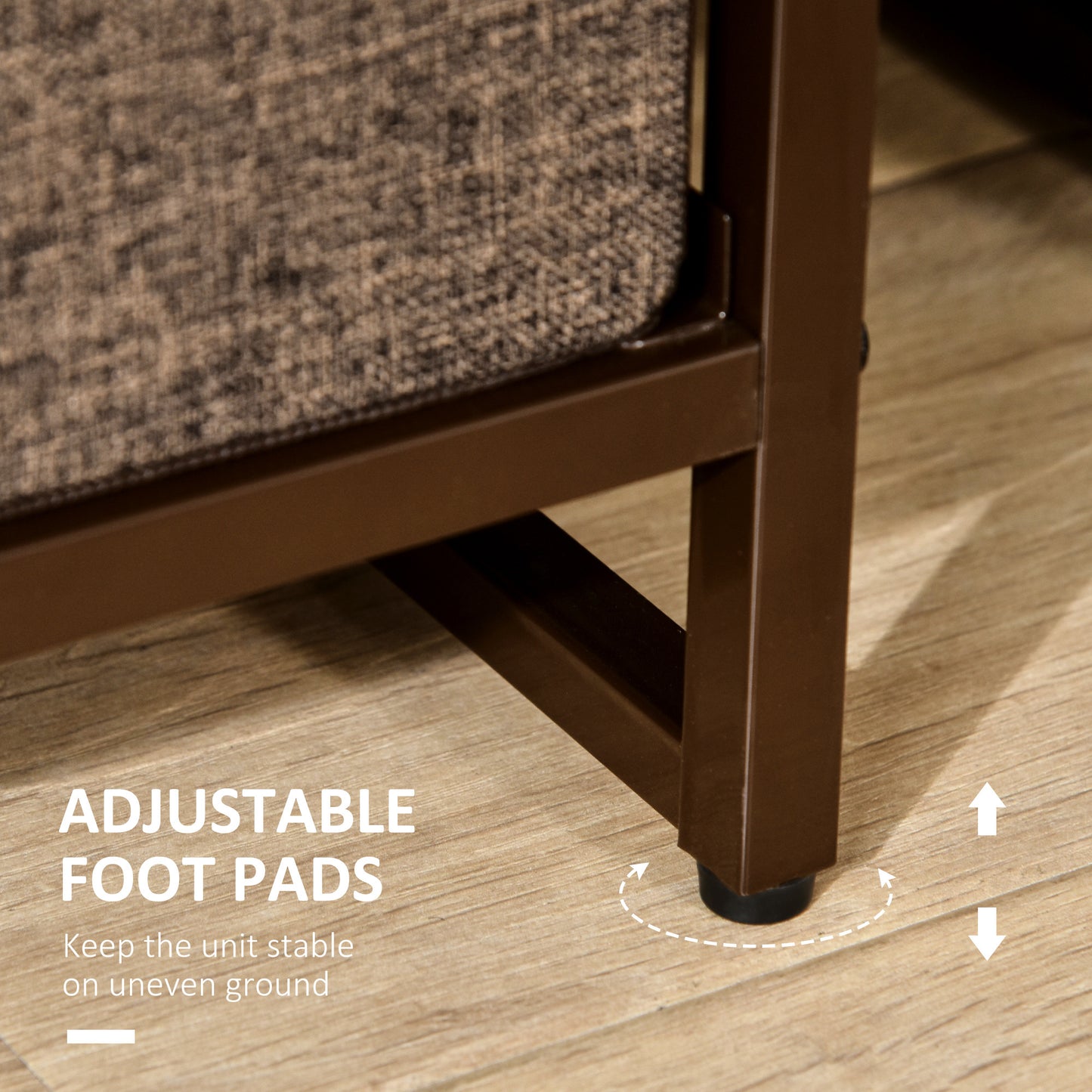 HOMCOM 7-Drawer Fabric Storage Dresser with Steel Frame and Wooden Top for Bedroom and Entryway