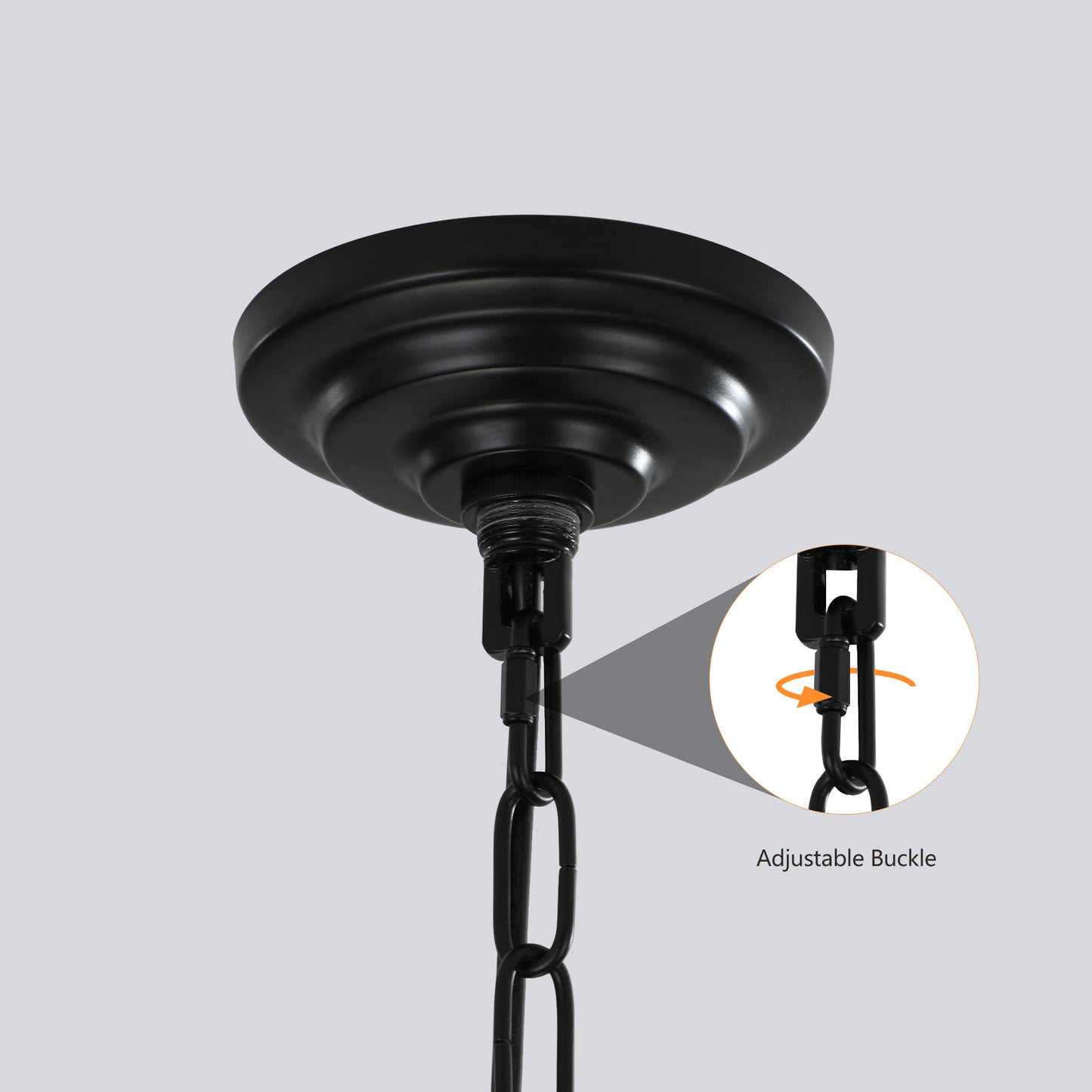 8-Light Lantern Pendant Industrial Farmhouse Chandelier Kitchen Island 60in Adjustable Boom Black & Gold