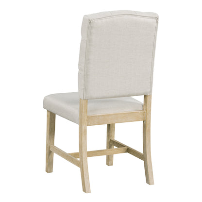 Retro 5 Piece Round Dining Set With 16In Leaf Chairs Natural