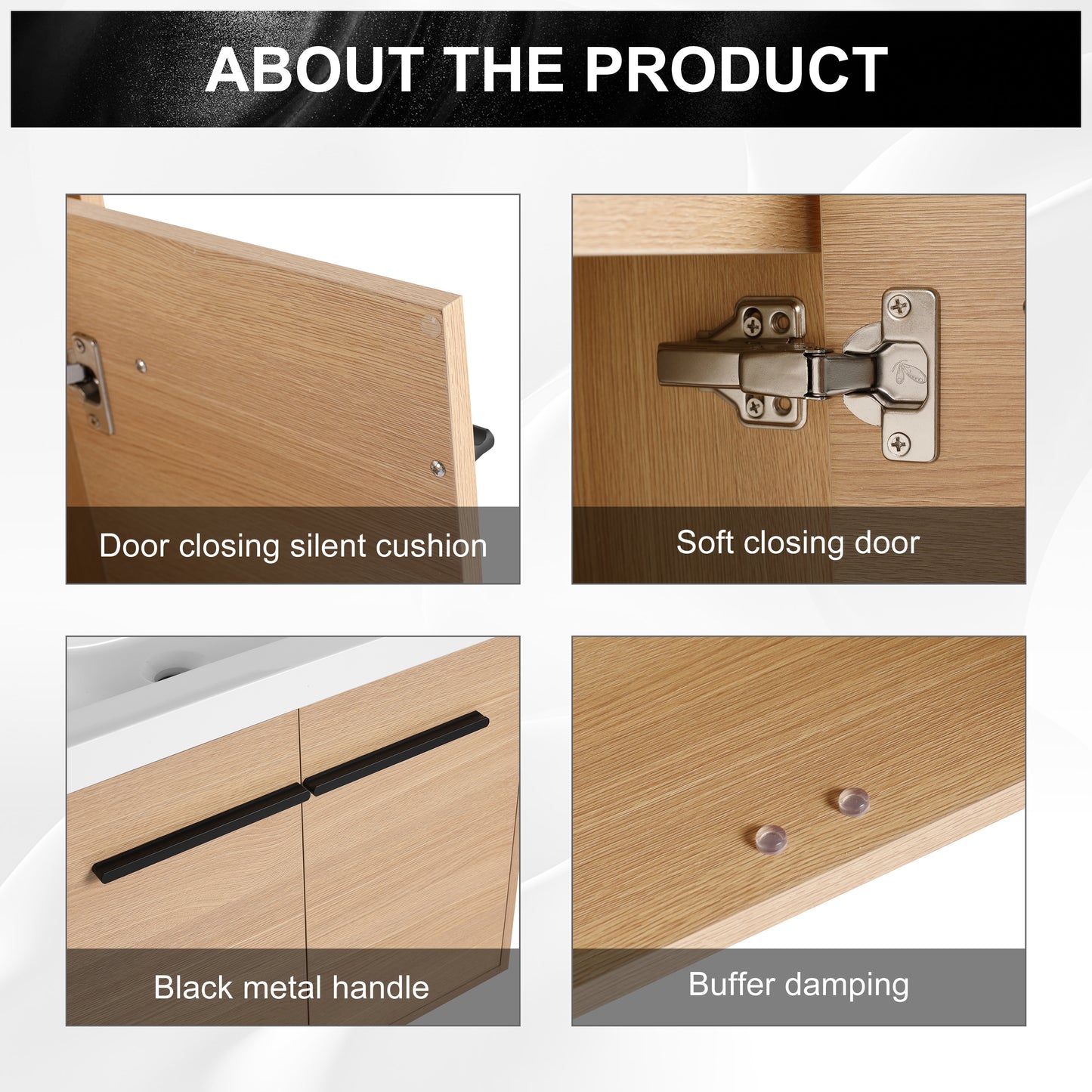 American Design 24-Inch Oak Bathroom Vanity with Resin Sink and 2-Door Cabinet