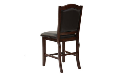 Formal Look Counter Height Dining Table w Shelve And 4x Side Chairs Solidwood Espresso Finish 5pc Set Dining Room Furniture