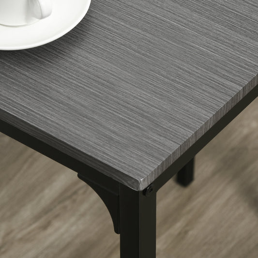 3-Piece Counter-Height Bar Table and Stools Set, Industrial MDF Dining, Kitchen Nook Gray