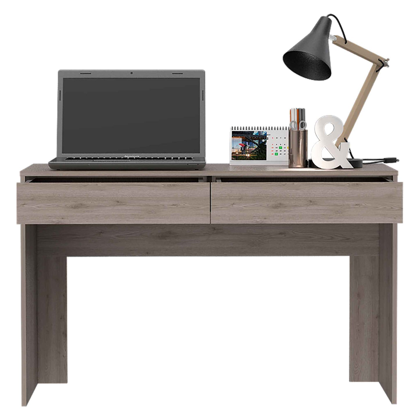 Modern Light Gray 2-Drawer Writing Desk