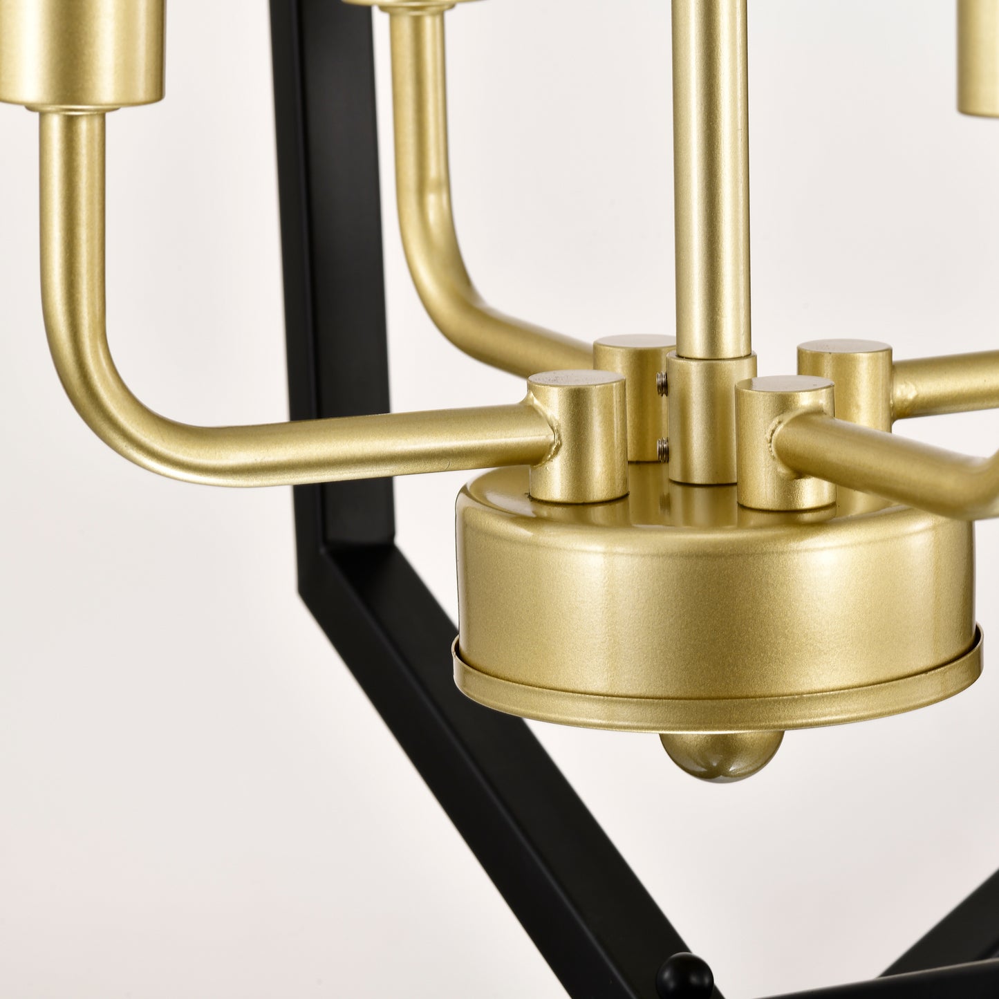 12-Light Lantern Farmhouse Pendant for Kitchen Island, Adjustable Height, E12 Socket – Matte Black